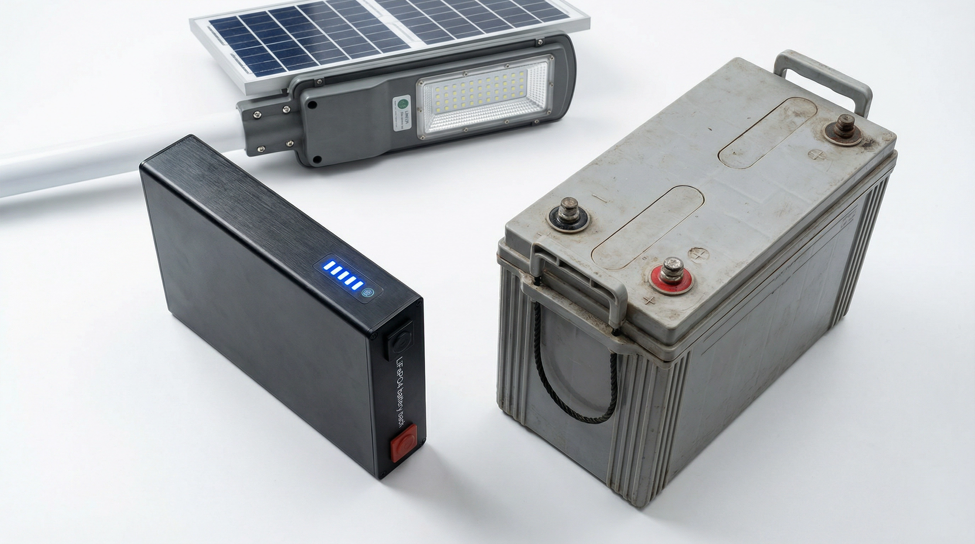 LiFePO4 vs Plomo-Acido Farolas Solares