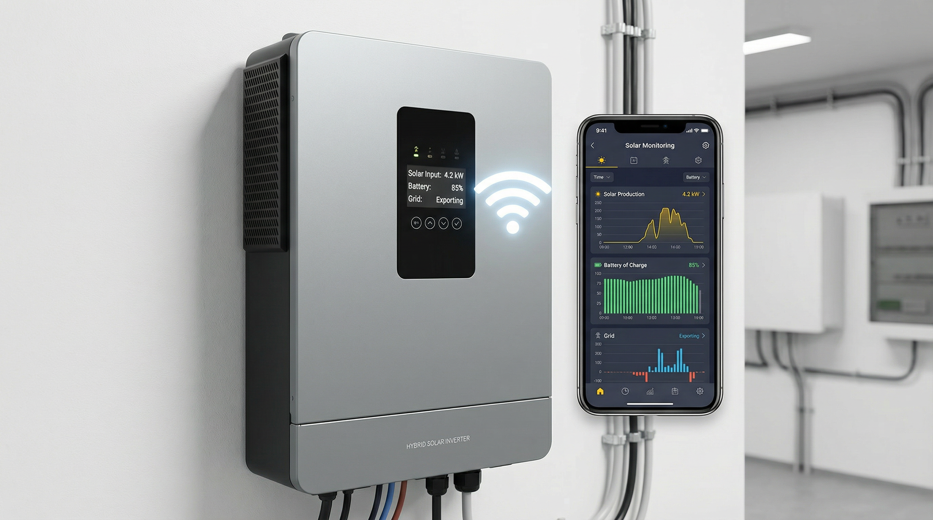 Aplicación de monitoreo Wi-Fi del inversor híbrido Solarens SI Series para sistema de energía doméstica en África