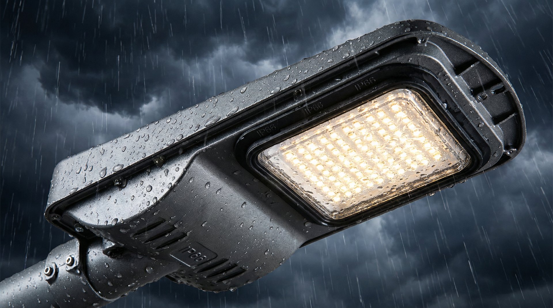 IP66 waterproof solar street light in tropical rain - Africa installation